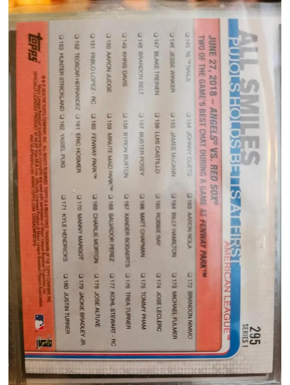 Albert Pujols / Mookie Betts ~ 2019 Topps 